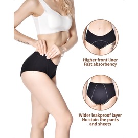 Fast Absorbency Incontinence Underwear for Women, Bladder Leakage Protection,Machine Washable Leakproof Panties,Soft, Breathable,Comfortable 3Pack