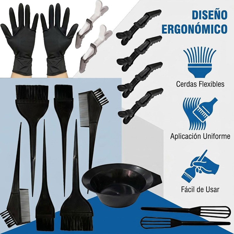 24pcs Kit Herramientas de Tinte para Coloración Cabello,Kit para pintar