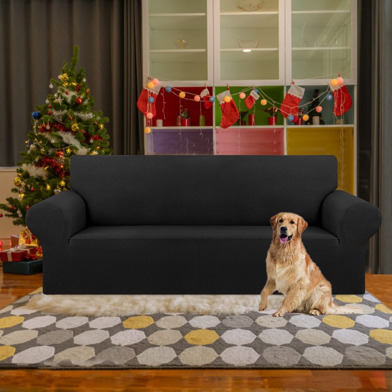 KEKUOU Stretch Sofa Cover Slipcover ，Couch Covers for 3 Cushion