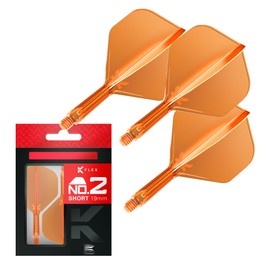 Target Darts K Flex Integrated Dart Flight and Shaft, No.2, Orange (Short), Pack of 3 K Flex No.2, K Flex Precision Moulded 2-in-1 Dart Flights and Dart Stem, Professional Dart Accessories