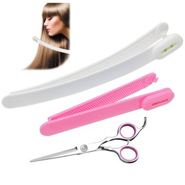 Professional Hair Cutting Scissors Kit for Women & Kids - 3-Piece Hair Cutting Tools, Stylist Barber Scissors for Bangs, Layers, Split Ends - Home Haircut Kit (Pink)