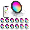 SikSog Black Smart Recessed Lighting 6 Inch RGBCW Color Changing