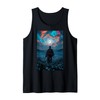 Samurai Warrior Overlooking Tranquil Moonlit Field Twilight Tank Top