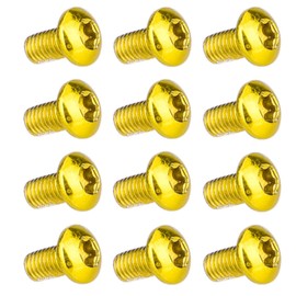 T TAKONE Bicycle Brake Disc Bolts, 12 Pieces M5 x 10mm Anodized Bicycle Disc Brake Bolts, T25 Bicycle Rotor Screw for MTB, Road Bike, Mountain Bike (Gold)