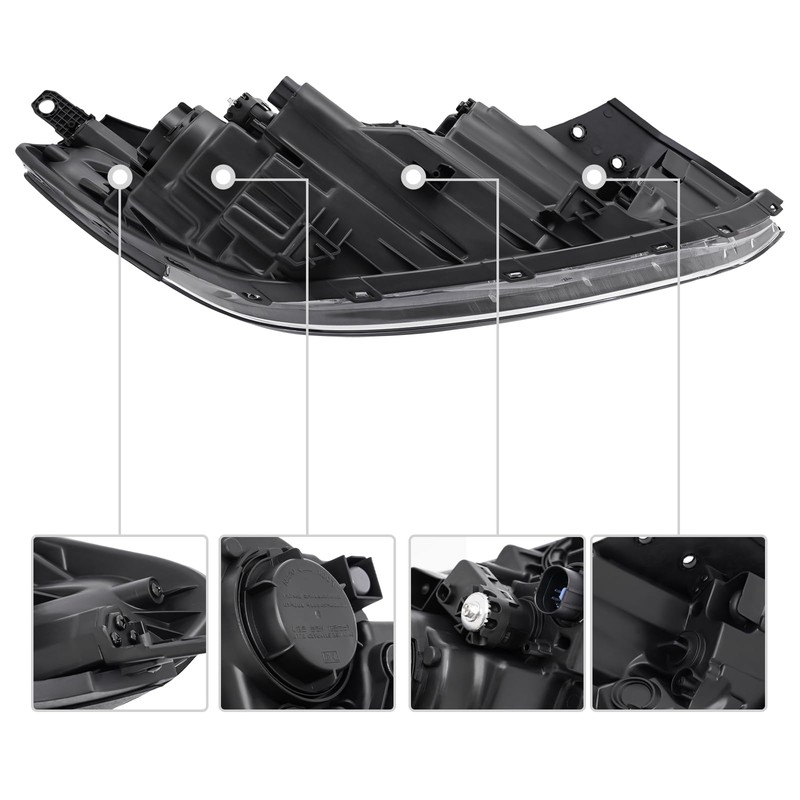 QUEWATSA Front Headlights for 2016-2018Hyundai Tucson, Halogen LED DRL Headlight,