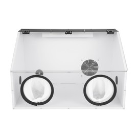 2 Holes/3 Holes Dust Cover Fully Enclosed Grinding Table Polisher Dust Box, Acrylic Dust Box Transparent Dust Box Cover, Fully Enclosed Dust Box W/Led & Fan (3 Holes) (2 Holes)