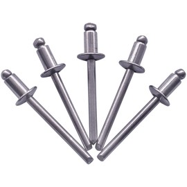 SKIR'CO (Pack of 100) Stainless Steel Blind Rivets 4.8 x 8 mm, Dome Head, Pop Rivets DIN 7337, A2 Rivets (100, 4.8 x 8 mm)