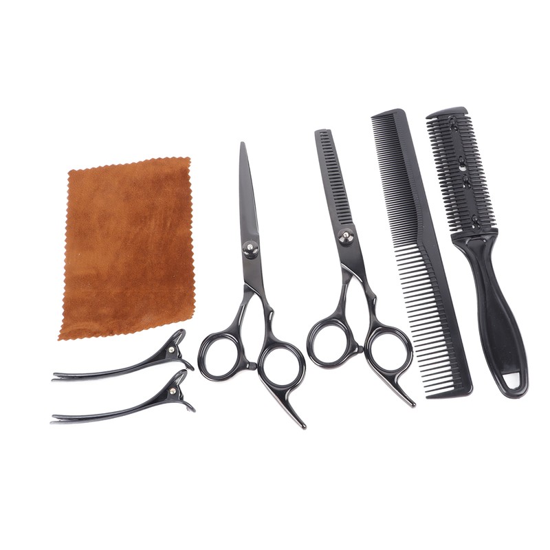 8pcs Haircut Scissors Comb Clip Bangs Thinning Combs Stainless Steel