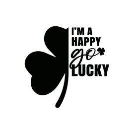 Happy Go Lucky Clover NOK Decal Vinyl Sticker |Cars Trucks Vans Walls Laptop| Black |5.5 x 5.5 in|NOK2233