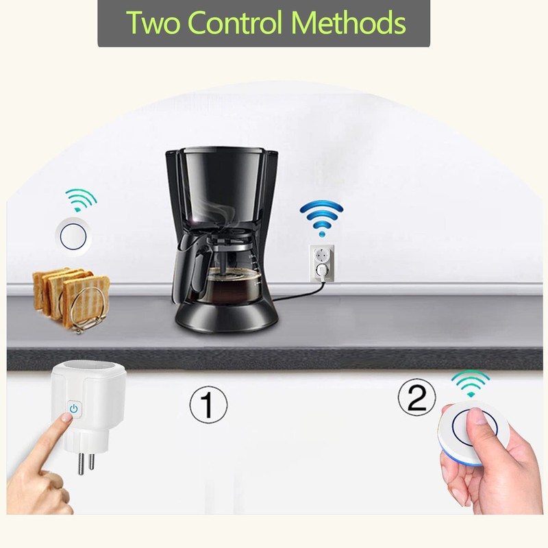 Wireless Sockets with Remote Control, Wireless Transmitter, Programmable Socket, 100