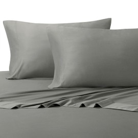 Royal Hotel Bedding Cotton Sheets, 4PC Bed Sheet Set, 100% Cotton, 300 Thread Count, Sateen Solid, Deep Pocket - Gray - Full Size