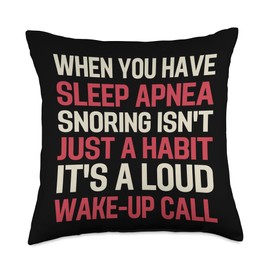 Retro Sleep Apnea Awareness Apparel Obstructive Awareness for Sleep Apnea Warrior Throw Pillow, 18x18, Multicolor