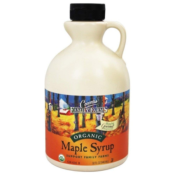Coombs Family Farms Maple Syrup, Organic, Grade A, Dark Color, Robust Taste, 32-Ounce Jug