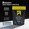 Ascent Ascent 100% Whey Protein Powder, Unflavored 2 lb &