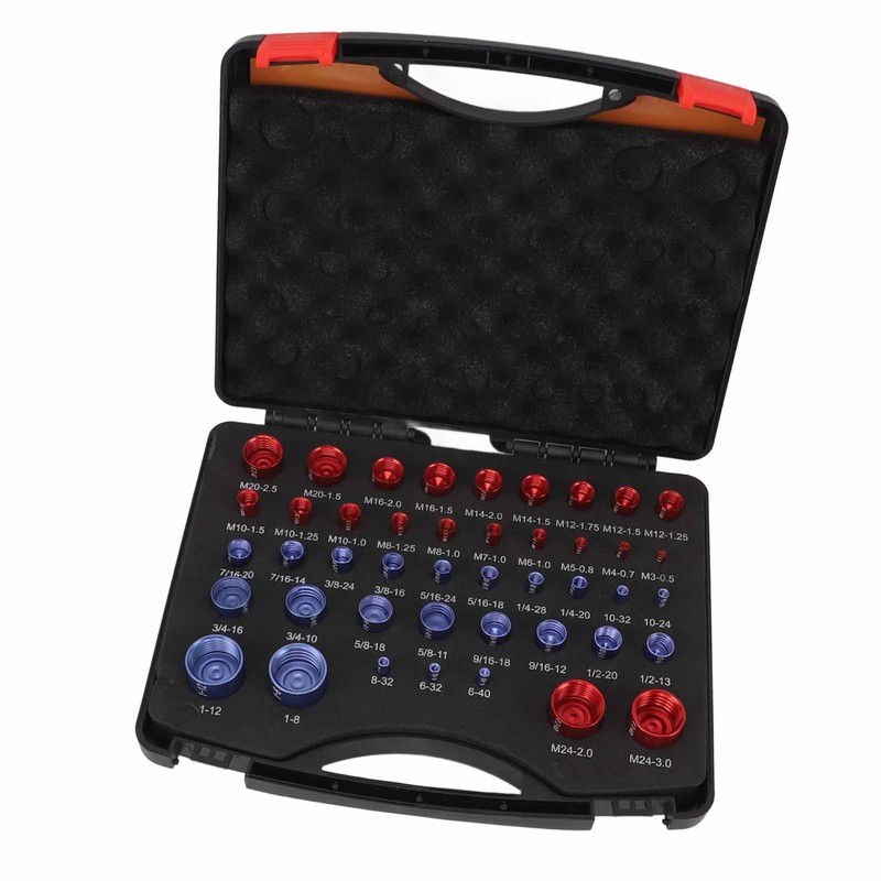 44pcs Nut and Bolt Thread Checker Red Blue Nut and