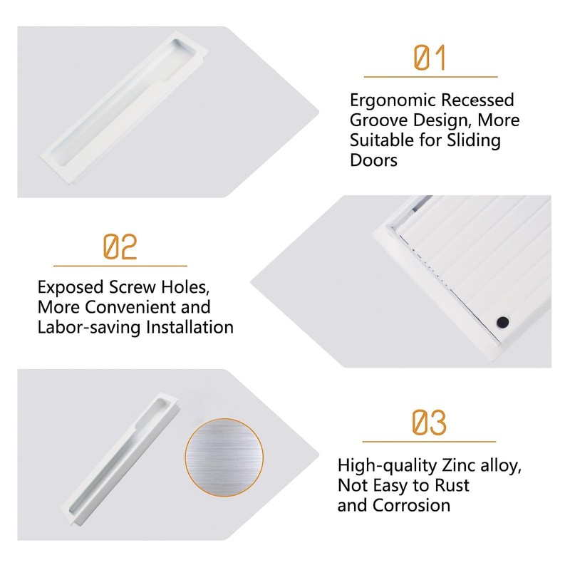 MOROBOR Zinc Alloy Flush Pull Handles, 2pcs Embedded Sliding Door