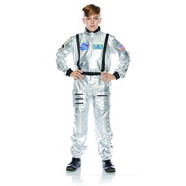 UNDERWRAPS Kid's Children's Astronaut Jumpsuit Costume - Silver Childrens Costume, Silver, Medium