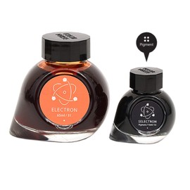 Colorverse Electron & Selectron | Orange (Dye-Based) & Black (Pigmented Based) | Fountain Pen Ink Bottles | 65ml & 15ml | Dye Based | 2 Bottle Set | Multiverse Series