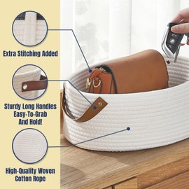 Tokaneit Fabric Basket, Storage Basket, Round, Bathroom Baskets, Storage Baskets, Suitable Toy Basket for Towels, Blankets, Toys, Clothes