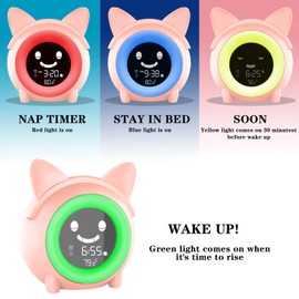 Kids Alarm Clock, Digital Wake Up Clock for Kids Bedroom, Children's Sleep Trainier, Night Light, Nap Timer, Sound Machine, Wake up Light Alarm Clock for Boys Girls Christmas and Birthday Gifts
