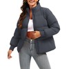 YUCOLEN Puffer Jacket for Women Warm Winter Coats Stand Collar Quilted Down Jackets with Pockets Dressy Trendy 2025,DarkGrey, S