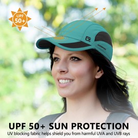 GADIEMKENSD - Sombrero reflectante plegable para exteriores con diseño no estructurado UPF 50+ y protección solar para mujeres y hombres, Turquesa, 6 7/8-7 1/2