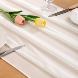 Socomi Camino de Mesa de Gasa Marfil de 10 pies, 29 x 120 Pulgadas, Camino de Boda, decoración de Despedida de Soltera