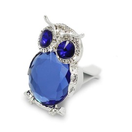 Bestbling Crystal Bling Sparking Car Fragrance Owl Car Diffusser Air Freshener with Vent Clip (Blue)