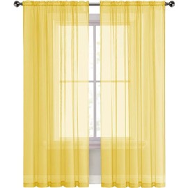 SpaceDresser - Paneles de cortina de gasa transparente con bolsillo para barra de tratamiento de ventana para cocina, recámara, sala de estar, cortinas de filtrado de luz solar, decoración semihogar,