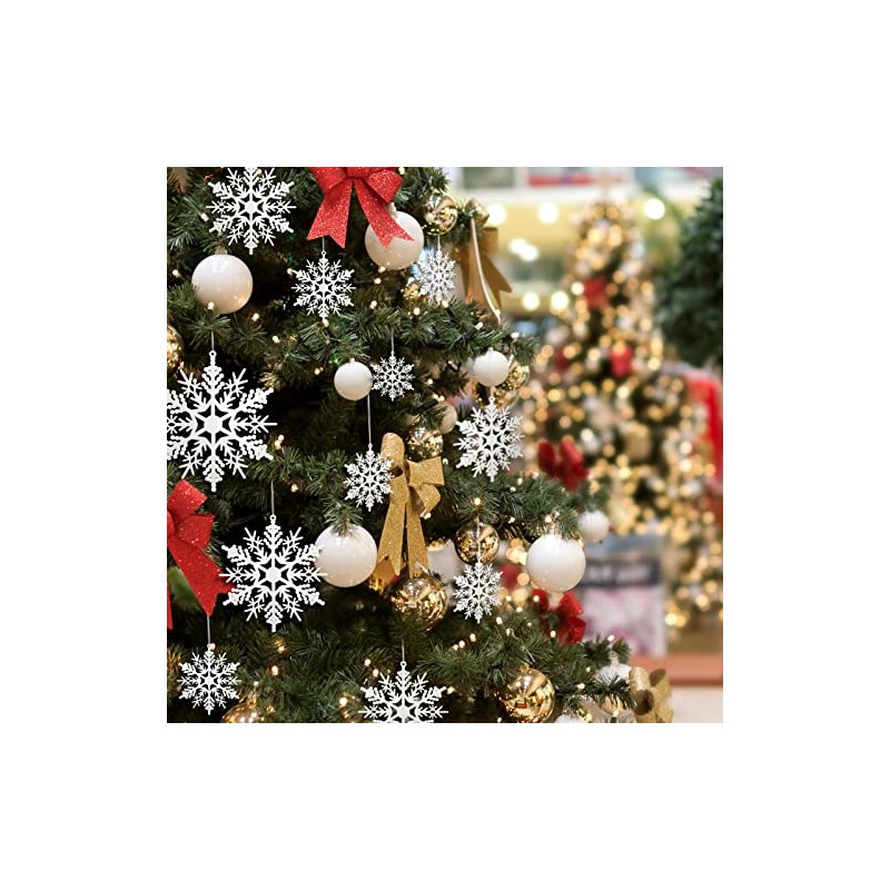 Naler 50 Copos de Nieve para Árbol de Navidad Blancos