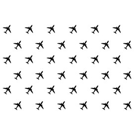 ANFRJJI Juego de 36 calcomanías de pared para avión, diseño de abanico del ejército, para niños, dormitorio, decoración del hogar, tamaño de cada plan de 4 x 4 pulgadas (negro-JWH247-plan)