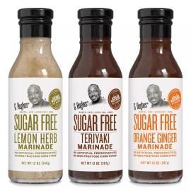G Hughes Sugar Free Marinade Gift Set 3 Pack 12oz Lemon Herb Teriyaki Ginger