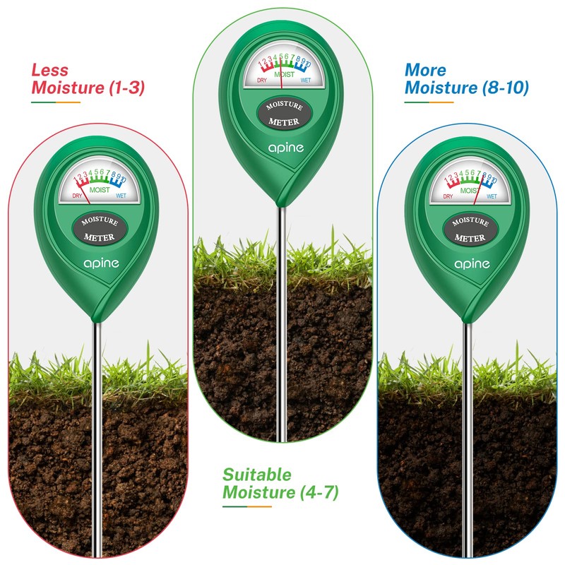 apine Soil Moisture Meter,Plants Moisture Meter,Plant Water Meter for Indoor/Outdoor