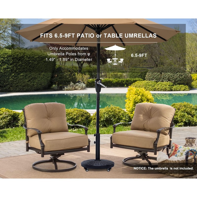 ABCCANOPY Heavy Duty 35lbs Patio Umbrellas Base with Wheels (Black)