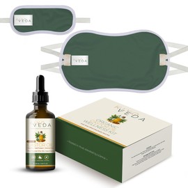 KiyoVeda Green Castor Oil Wellness Kit – Organic Cotton Waist & Neck Wrap with 200ml Castor Oil – Compress Pads