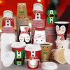 Gerrii 100 Set Christmas Paper Cups Disposable 12 oz with