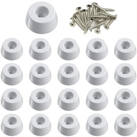 20 PCS White Rubber Feet Pads with Screws for Funitures (22_x_18_x_10_mm)