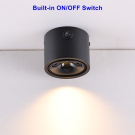 Volcode 2-Pack RV LED Spot & Reading Light - Matt Black 12V Wall Fixture, 3000K Warm White Interior Light for Motorhome Camper Bedroom