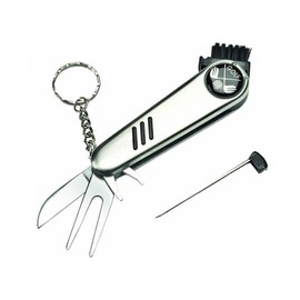 Kisangel 3pcs 6-in-1 Golf Multi Tool Divot Repair Ball Marker Brush Pitch Repairer Mini Pen Stainless Steel