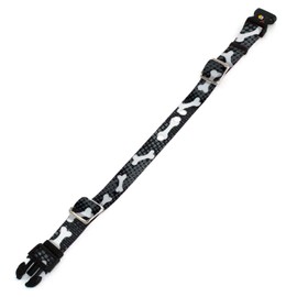 Replacement Receiver Collar Straps for All Brands Electric Dog Fences | Black with White Bones | PetSafe, Invisible Fence, More (Up to 12" Neck)