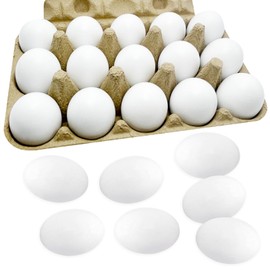 15 Pcs White Wooden Eggs Easter Egg, Life Size Plain Decorating Eggs for Kids Easter DIY Paint Your Own Egg, Easter Crafts, Eggs Hunt, Basket Stuffers and School Activities Supplies