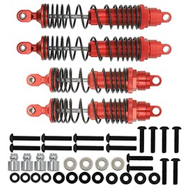 RCAWD Big Bore Shocks For Traxxas Slash 2WD Shocks Parts Full Aluminum Traxxas Slash Shocks Traxxas Rustler Traxxas Stampede Traxxas Bandit Traxxas Hoss 110&100mm Damper 5862 Parts(Red)