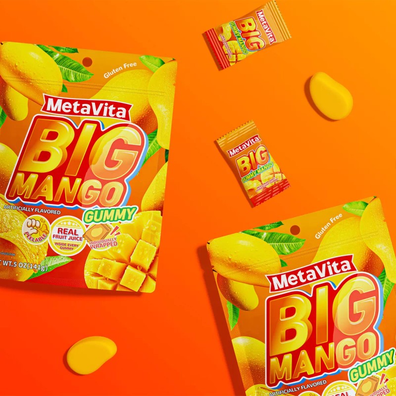 Metavita 🍬 2PCS Metavita Big Mango Gummy Candy | Resealable