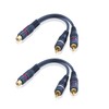 SIENOC 2x RCA female to Dual RCA Male 15cm Audio