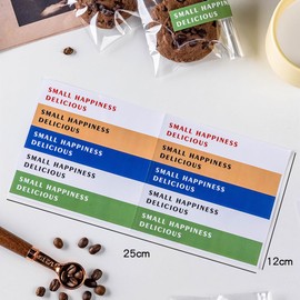 100 Pcs OPP Bags, Gift, Packaging, Candy Cookie, Raisin Sand Bags, Sweets Packs, Snack OPP, Mini, Small Portion Pastry Supplies, Cute with Stickers (3.1 × 4.7 inches)