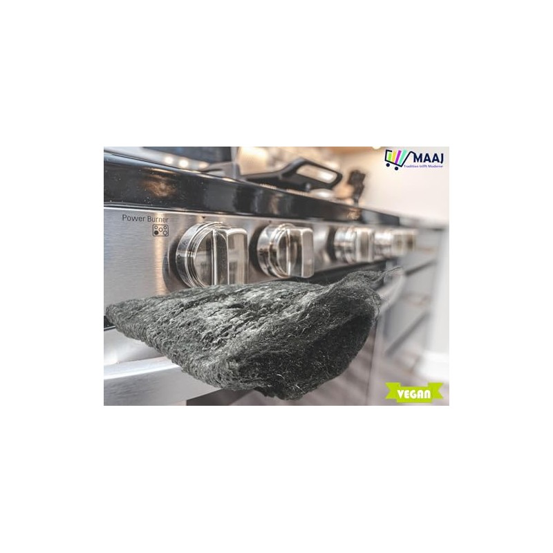 Stahlwolle Reinigungspads für Grill und Backofen, 2 Stück mit Schutzhandschuhen,