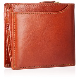 Milagro cas572 Tamponato 23 Pocket Bi-fold Wallet (Wallet, Men's, Genuine Leather, Coin Purse), orange