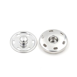 5 pares de camisas de costura a presión, botones de cobre, accesorios de bricolaje (plata, 25 mm)