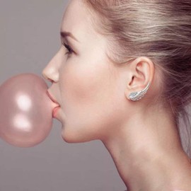 Angel Wings CZ Ear Climber Earrings S295 Sterling Silver Cuff Crawler Hook Studs for Women Girls