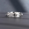 DoubleAccent 6MM Stainless Steel Cross Rosary Spinner Praying Ring, 6